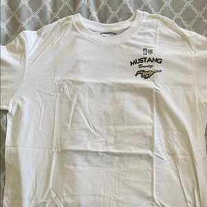 White Mustang Graphic Crewneck T-Shirt